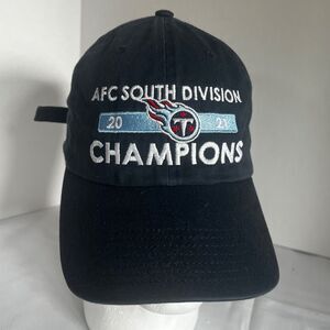 NFL Tennessee Titans 2021 AFC Champions New Era Adjustable Hat - Midnight Blue